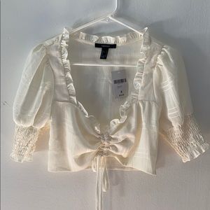 Forever 21 ruffle cinch crop top